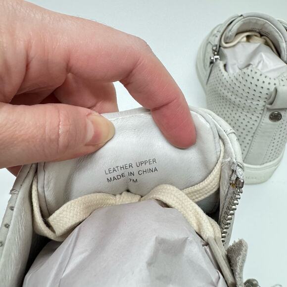 J/SLIDES Ludlow High Top Sneakers Perforated Nubuck Leather Size 7M‎ - Picture 7 of 8